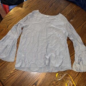 Striped Bell Sleeve Blouse
